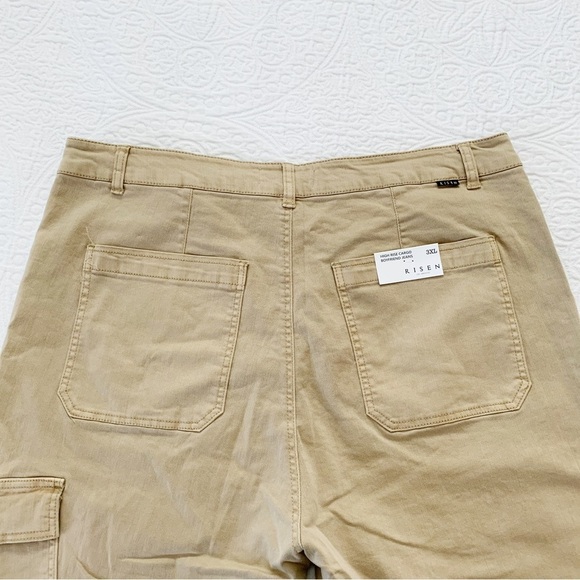 Risen High Rise Cargo Boyfriend Jeans,‎ Sand (3XL) - Picture 5 of 5